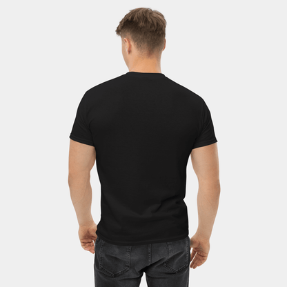 Back view of black Creatpix t-shirt with plain back for a clean look.