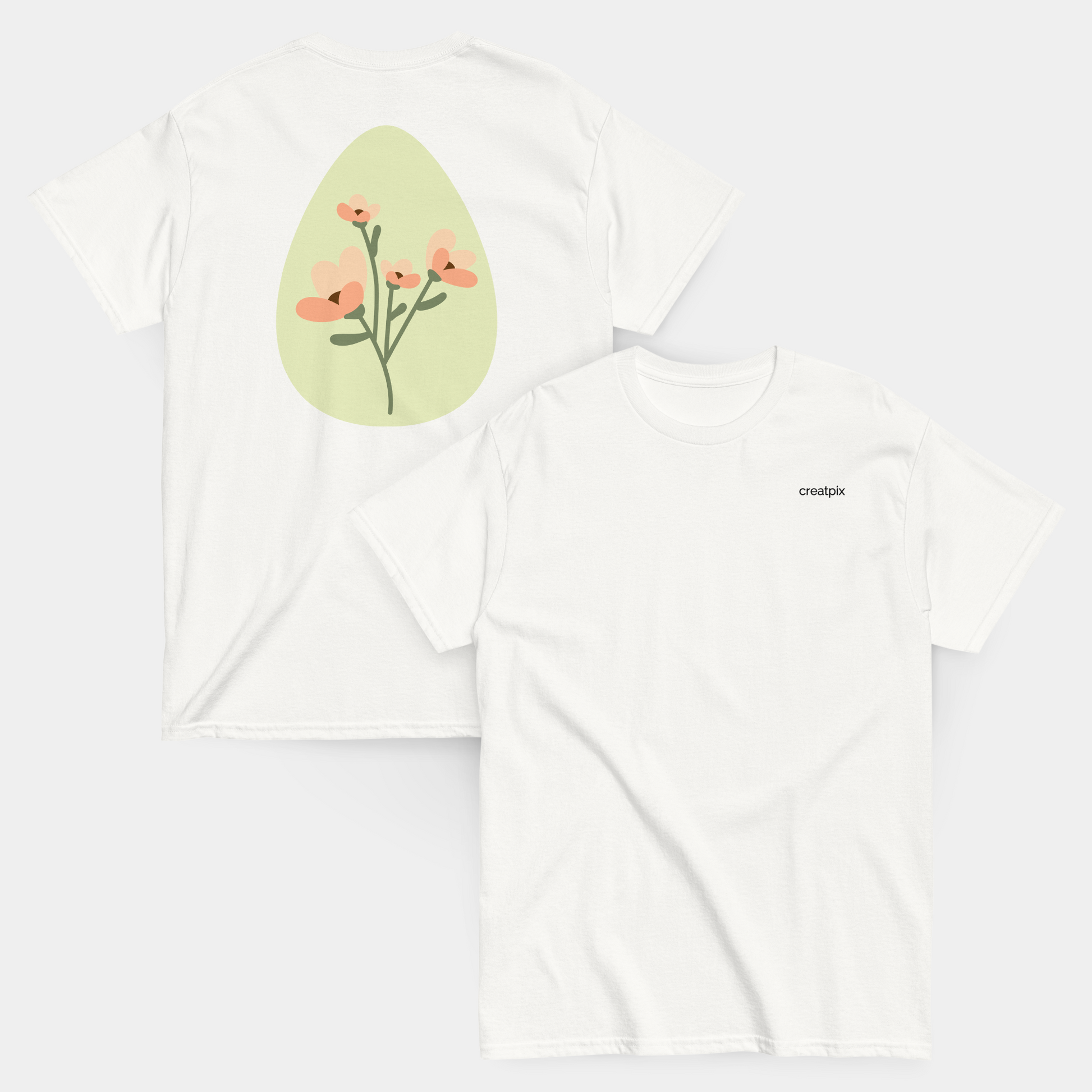 model wearing easter bloom floral breathable cotton for spring adventures t-shirt by creatpix