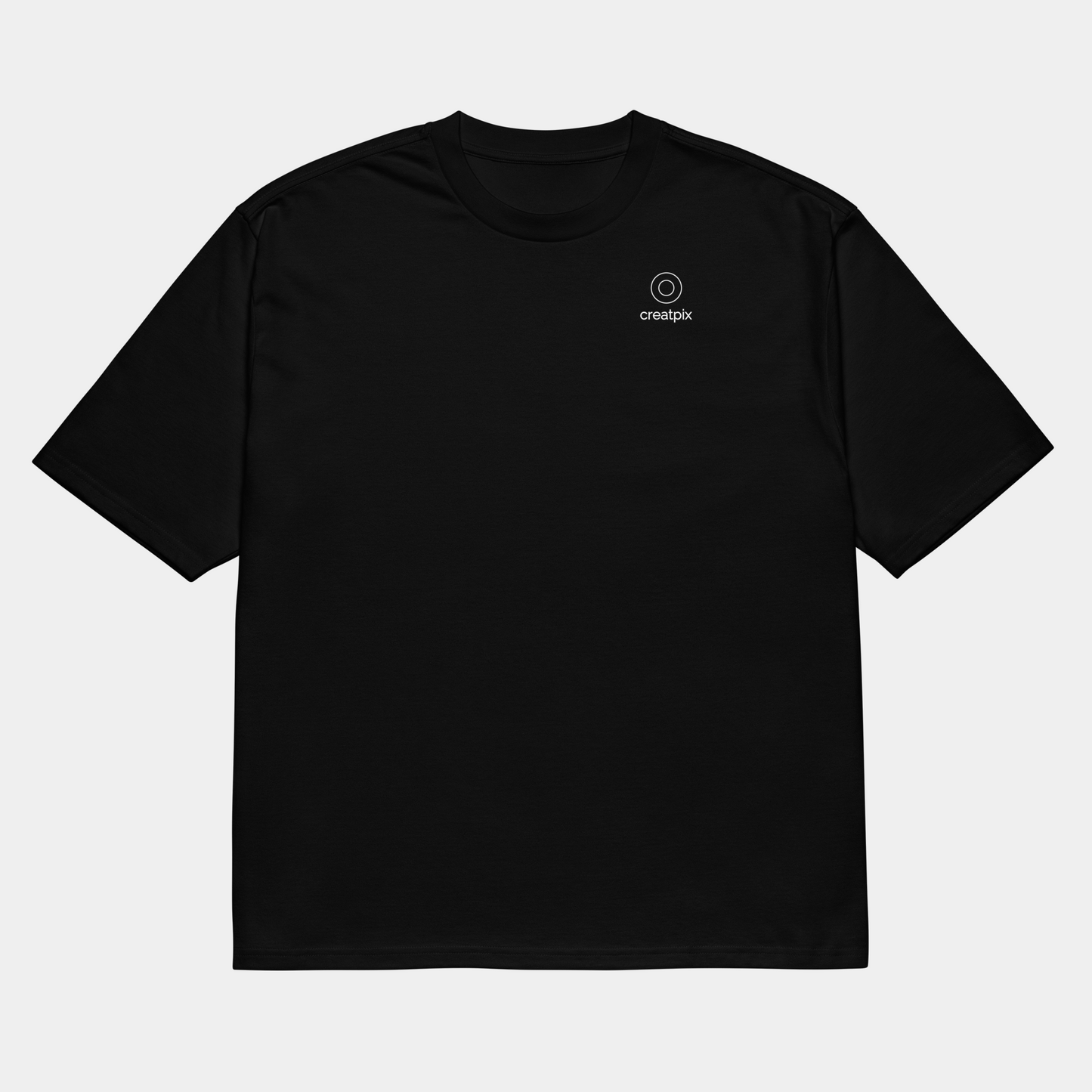 model wearing oversized gradient grass silhouette t-shirt (black) by creatpix