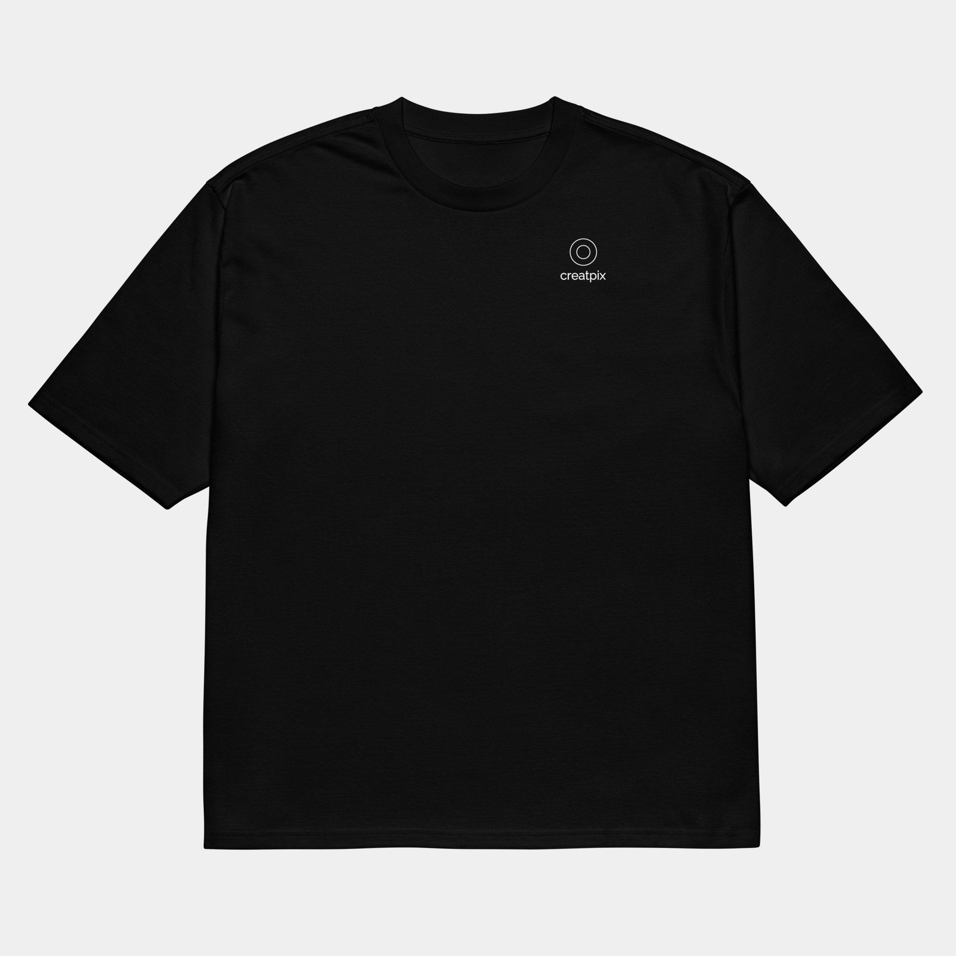model wearing oversized gradient grass silhouette t-shirt (black) by creatpix